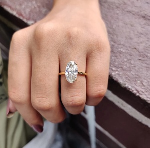 4.0CT Ovaal Geslepen DEF Kleur VVS 2 10K 14K <span class=keywords><strong>18K</strong></span> Massief Gouden Klassieke Solitaire Moissanite Verlovingsring - Product Image 3