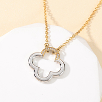 Collier personnalisé Mylove trèfle à quatre feuilles en argent sterling 925 plaqué or 14 carats avec zircon pour femme, idéal pour fiançailles, mariage et fêtes