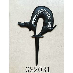 Boa Qualidade Sinal Do Cão De Ferro Fundido para Quintal/engraçado Metal NÃO Despejamento Sinal Do Cão para Quintal/engraçado NO Pooping Ferro Fundido Quintal Estaca Do Cão Sinal - Product Image 2