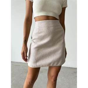 Jupe Courte Droite Décontractée d'Hiver en Cachemire Brodé Effet Pierre, Grande Taille, Longueur Genou, Taille XS, en Tissu Viscose avec Décoration Imprimée - Product Image 5