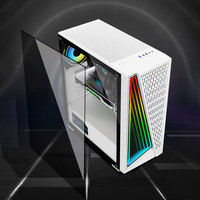Boîtier PC de jeu Lovingcool, nouveau design, tour moyenne, ATX, avec alimentation, style aluminium cool, USB3.0, verre trempé
