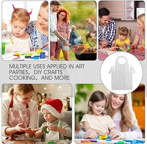 HC 50 Delantales Desechables de PE para Niños, Transparentes, Impermeables, Resistentes al Aceite, para Pintura y Arte, con Bolsa Retráctil, Largos hasta las Manos, para Uso Doméstico - Product Image 6