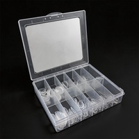Outil d'extension d'ongles en acrylique papillon carré français avec logo personnalisé, double forme pour ongles avec boîte en plastique