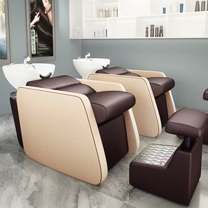 Lit de lavage semi-inclinable pour salon de coiffure, idéal pour les soins et le rinçage des cheveux, spécialisant les salons de beauté et de coiffure. - Product Image 3