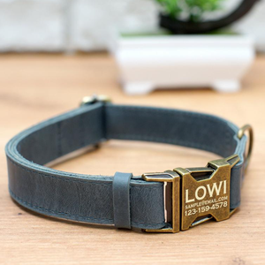 Collares y Correas Personalizadas para Mascotas, Collares de Perro de Cuero Genuino de Alta Calidad, Correa y Collar para Perro Bonitos - Product Image 5