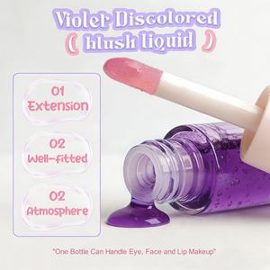 Rubor Líquido Multiusos con Cambio <span class=keywords><strong>de</strong></span> Color por pH, Color Morado, Marca Privada Personalizada, Tinte para Mejillas, Labios y Ojos, <span class=keywords><strong>Maquillaje</strong></span> Todo en Uno - Product Image 1