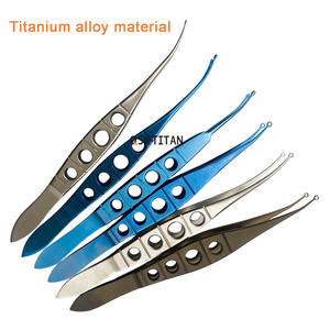 Pinset operasi Titanium 108mm, instrumen oftalmik mikro, Pinset operasi plastik dengan ujung lubang - Product Image 6
