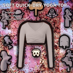 Camisetas de Yoga de Manga Larga para Mujer, Cómodas, Suaves, de Secado Rápido, Ligeras, Transpirables, Elásticas en Cuatro Direcciones - Product Image 2