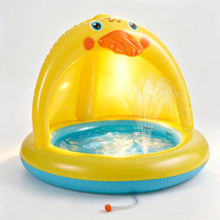 Piscine gonflable pour enfants en forme de canard jaune, en PVC, pour l'extérieur, été, 101x101x78cm, piscine pour tout-petits