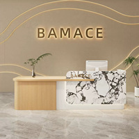 Bureau de réception moderne en bois, écologique et durable, pour salon de beauté et salon de coiffure