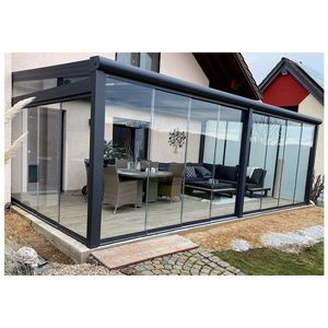 Portes coulissantes en verre en aluminium avec mur coulissant en verre trempé - Product Image 1