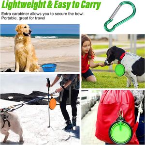 Bol pliable pour chien grande taille 1000ml en TPE, bol à eau portable de voyage avec mousqueton pour la randonnée, le camping, sans BPA - Product Image 4