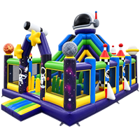Château gonflable Ceyu avec figurine d'astronaute et tunnel de jeu intérieur pour centre de divertissement familial