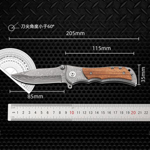 Navaja Plegable para Dropshipping en Shopify, Navaja Multiusos de Acero Inoxidable para Exteriores, Camping, EDC, con Mango de Madera Portátil - Product Image 2