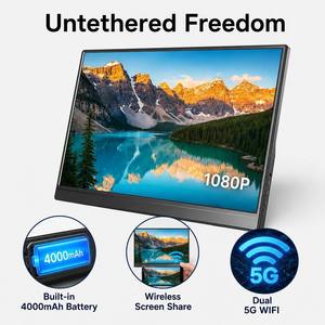 Monitor Portátil Inalámbrico de 15.6 Pulgadas FHD 1080P, Extensor de Pantalla para Laptop, Soporte Integrado, Pantalla IPS Delgada con HDR y Altavoz - Product Image 3
