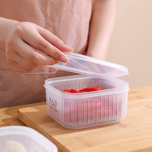 Food Storage Container Square Transparent PP Clip On Lid For Vegetables Garlic Ginger Onions - Product Image 4