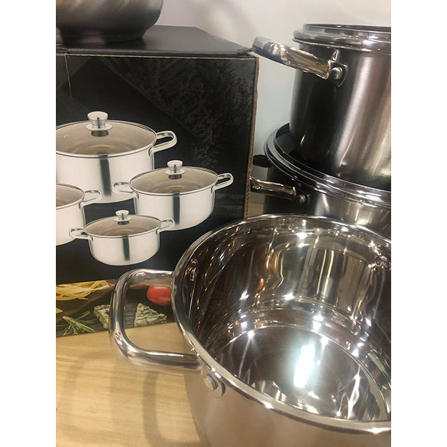 High Quality Stainless Steel Cookware Set of 4 Piece Cooking Pot Set Home Kitchen Cookware Soup & Stock Pots · image 5