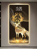 Écran décoratif Elk avec horloge et calendrier à affichage électronique, tableau mural pour le salon et le couloir.