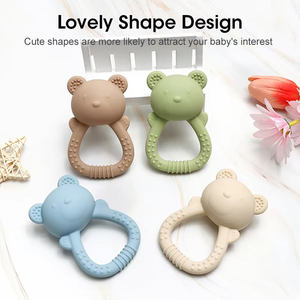 Mordedor de Silicona de Grado Alimenticio para Bebés, Juguete de Sonajero con Forma de Animal de Dibujos Animados, Libre de BPA, Juguete Musical Educativo Sensorial para Bebés de 0 a 24 <span class=keywords><strong>Meses</strong></span> - Product Image 5