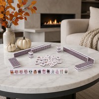 En gros, Ensemble de Mahjong Américain de Luxe Halloween Cat avec Tuiles Effrayantes en Acrylique à Dégradé Violet Orange Personnalisé, Prix d'Usine