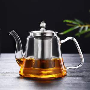 Nuovo Design Trasparente per Teiera in Vetro <span class=keywords><strong>Pyrex</strong></span>, Design a Vaso di Fiori, Teiera ad Alta Capacità per Set da Caffè e Tè - Product Image 1