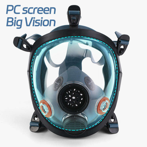 Masque de protection respiratoire intégral en silicone à large vision, homologué CE, pour gaz acido-alcalins et pulvérisation de peinture, idéal pour les opérations transfrontalières. - Product Image 4