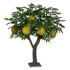 Árbol de <span class=keywords><strong>Durian</strong></span> Artificial con Frutos Púrpuras Realistas, Tronco de Fibra de Vidrio, Decoración Tropical para Interiores, Cafés y Supermercados - Product Image 1