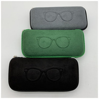 Étui à lunettes OEM tendance avec fermeture éclair, vert fluorescent, semi-rigide, pour lunettes optiques