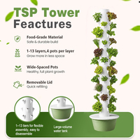 Système d'irrigation vertical Tru-Spring TSP-L 11, tour de plantation hydroponique automatique à 11 niveaux, en plastique anti-UV, avec arrosage
