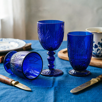 Gobelet à vin en cristal embossé de style vintage européen, rétro et luxueux, pour vin rouge, écologique et compatible lave-vaisselle