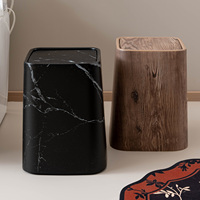 Poubelle en plastique portable de style classique avec rebord pour la maison, le bureau et la salle de bain, utilisation en intérieur