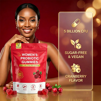 Gummies Probiotiques pour Femmes OEM Sans Sucre Végétaliennes 5 Milliards de CFU Saveur Canneberge Complément Alimentaire pour la Santé Féminine 60 Unités