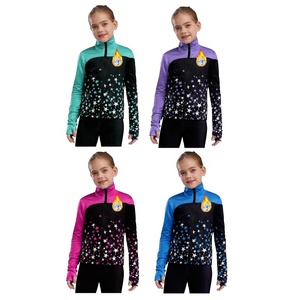 Sweat-shirt de patinage artistique pour filles de 6 à 16 ans, veste d'extérieur pour la gymnastique, la danse, l'entraînement, la compétition de patinage sur glace - Product Image 1