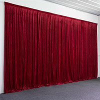Décor de fond pour événements de mariage, rideau en tissu velours 3*3m, draperies, fond de scène rouge vin pour le Nouvel An
