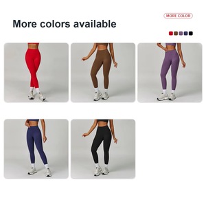 กางเกงโยคะไร้ตะเข็บสีพีชพิมพ์โลโก้ได้ตามต้องการ เอวสูง คอวี กระชับรูปร่าง สำหรับวิ่งและออกกำลังกาย แห้งเร็ว - Product Image 5