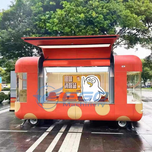 Mobile Kitchen Food Truck Fast Food Mobile Kitchen Carts for Sale Mini Round Stainless Steel Trailer Cart - Product Image 3