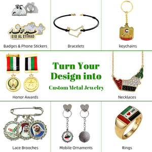 Collares y Pulseras Personalizados con Mapa de los Emiratos Árabes Unidos, Joyería de Aleación Metálica para Turismo, Accesorios Culturales de Oriente Medio, Fábrica Certificada para Grandes Marcas - Product Image 3