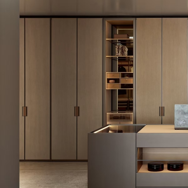 BALOM Modern Luxury Whole House Custom Wardrobe Furniture High End Modular Bedroom Built in Wooden Closet with Dressing Table