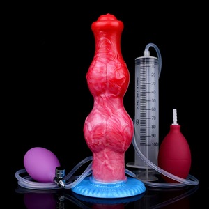 Dildo Animale Gonfiabile con Eiaculazione Plug Anale a Forma di Cane con Nodo Espandibile per Stimolare Fantasie Aliene - Product Image 4