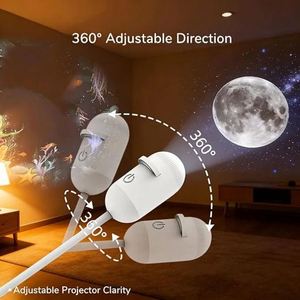 USB LED Projection Night <b>Light</b> Star Galaxy <b>Projector</b> with Interchangeable Projection Slides Warm Night Lamp for Bedroom Kids - Product Image 3