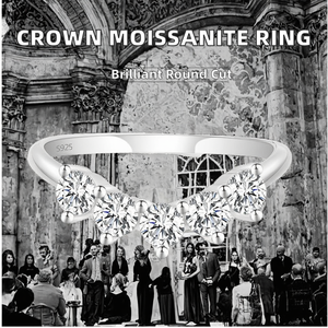 Bague en moissanite classique ronde taille brillant en forme de V pour femme en argent sterling 925 - Product Image 2