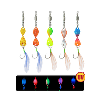 Leurre de pêche métallique queue de coq, spinner rotatif avec plumes pour la pêche en mer, en bateau, pour le bar, le luciole et plus encore