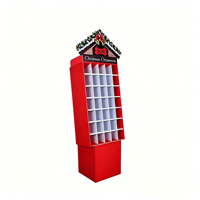 Support de présentation au sol en carton pour décorations de Noël avec logo personnalisé, plusieurs compartiments, grilles et trous, promotion de Noël pour les magasins de détail