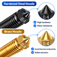 Nozel Baja Keras Kuningan Grosir Ra0.4 Bore HRC 60-65 Akurasi 0.01mm Ujung Ekstruder Suhu Tinggi untuk Anycubic Kobra