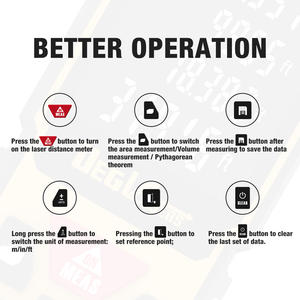 Professional High Precision Red feixe <span class=keywords><strong>laser</strong></span> distância medidor alimentado por bateria AAA Multifunction <span class=keywords><strong>Laser</strong></span> telêmetro 80m - Product Image 3