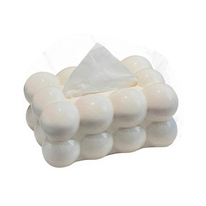 Marshmallow Tissue Box White Black Free Standing Multipurpose Tabletop Decoration For Living Room Dining Table - Product Image 3