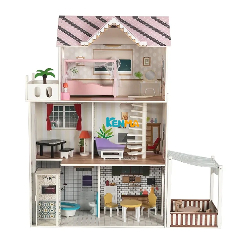 Maisons de poupées en bois, jouets pour filles