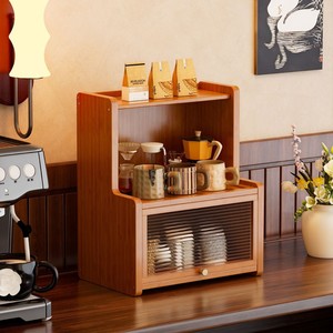 <b>Kitchen</b> sideboard countertop <b>storage</b> <b>rack</b>, multi-tiered tea set holder, teacup holder, household <b>storage</b> cabinet - Product Image 4