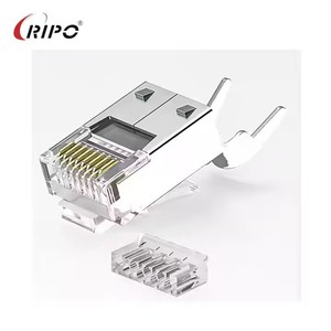 EZ Pass Through RJ45 Connector 8P8C Cat5e Cat6 Crystal Head Easy Crimp Gold Plated <b>Ethernet</b> Cable Modular <b>Plug</b> High Quality - Product Image 6