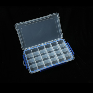 Large 3-Clasp 24-Compartment Storage Box With Transparent Lid For Hardware Tools And Components - Product Image 1